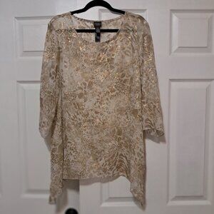 Chicos Gold and Ivory Blouse